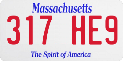 MA license plate 317HE9