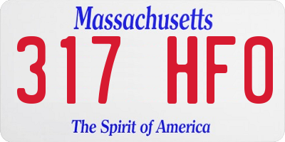 MA license plate 317HF0