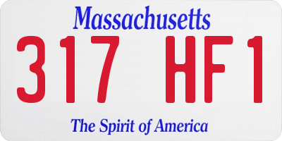 MA license plate 317HF1