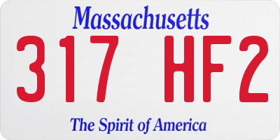MA license plate 317HF2