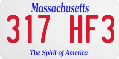 MA license plate 317HF3