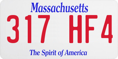 MA license plate 317HF4