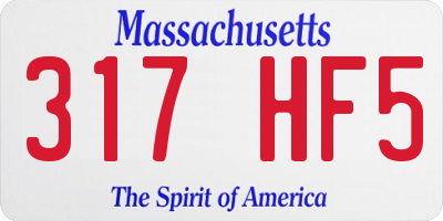 MA license plate 317HF5