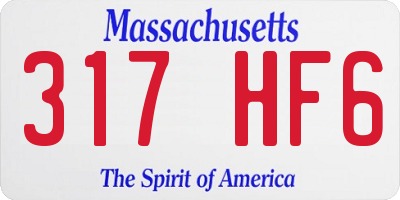 MA license plate 317HF6