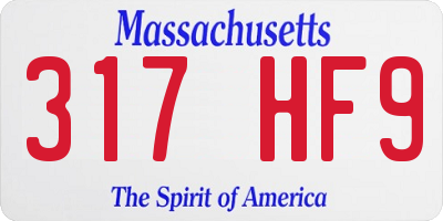 MA license plate 317HF9