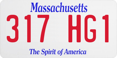 MA license plate 317HG1