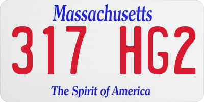 MA license plate 317HG2