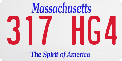 MA license plate 317HG4