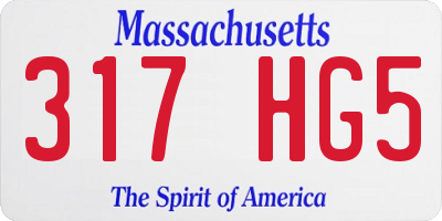 MA license plate 317HG5