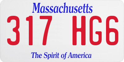 MA license plate 317HG6