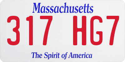MA license plate 317HG7