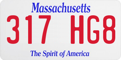 MA license plate 317HG8