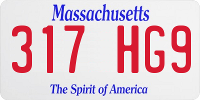 MA license plate 317HG9