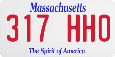 MA license plate 317HH0