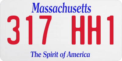 MA license plate 317HH1