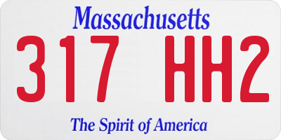 MA license plate 317HH2