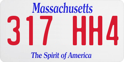 MA license plate 317HH4