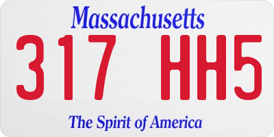 MA license plate 317HH5