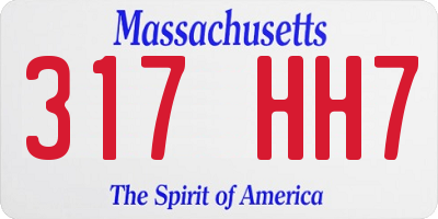 MA license plate 317HH7