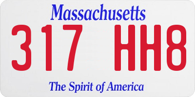 MA license plate 317HH8