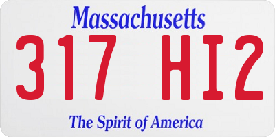 MA license plate 317HI2