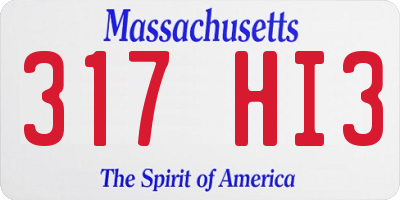 MA license plate 317HI3
