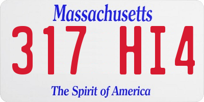 MA license plate 317HI4