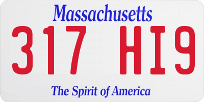 MA license plate 317HI9