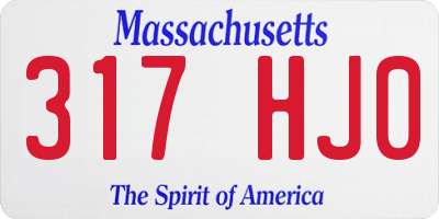 MA license plate 317HJ0