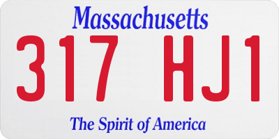 MA license plate 317HJ1