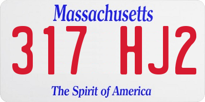MA license plate 317HJ2