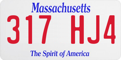 MA license plate 317HJ4