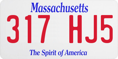 MA license plate 317HJ5