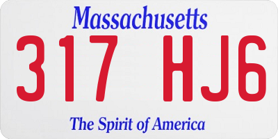 MA license plate 317HJ6