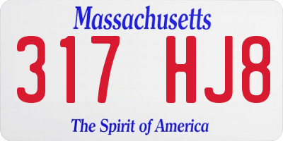 MA license plate 317HJ8