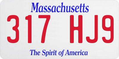 MA license plate 317HJ9