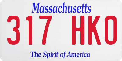 MA license plate 317HK0