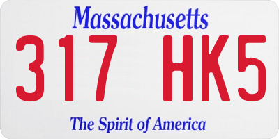 MA license plate 317HK5