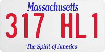 MA license plate 317HL1