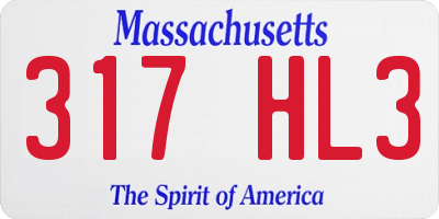 MA license plate 317HL3