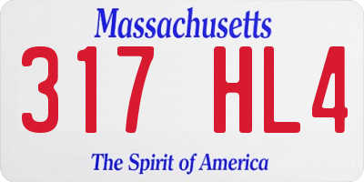 MA license plate 317HL4