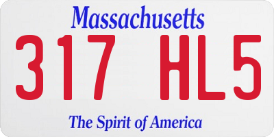 MA license plate 317HL5