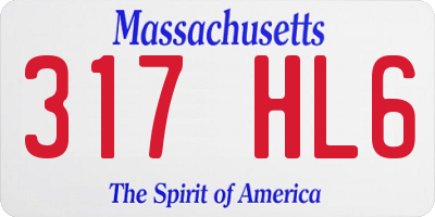 MA license plate 317HL6