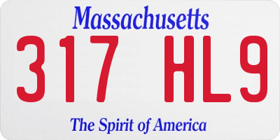 MA license plate 317HL9