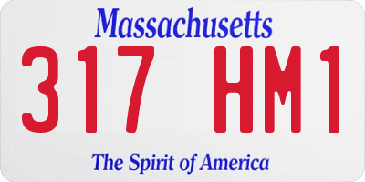 MA license plate 317HM1