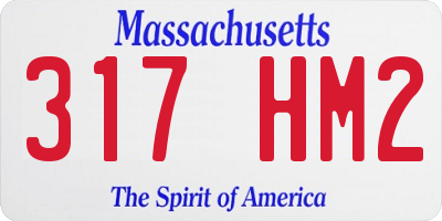 MA license plate 317HM2