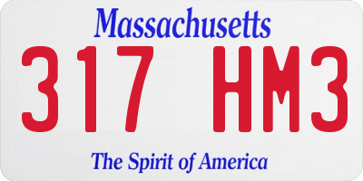 MA license plate 317HM3