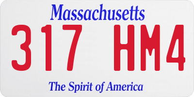 MA license plate 317HM4