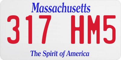 MA license plate 317HM5