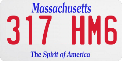 MA license plate 317HM6